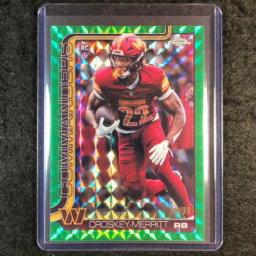 2025 Topps Chrome JACORY CROSKEY-MERRITT Rookie Base Green Geometric 94/99 #387