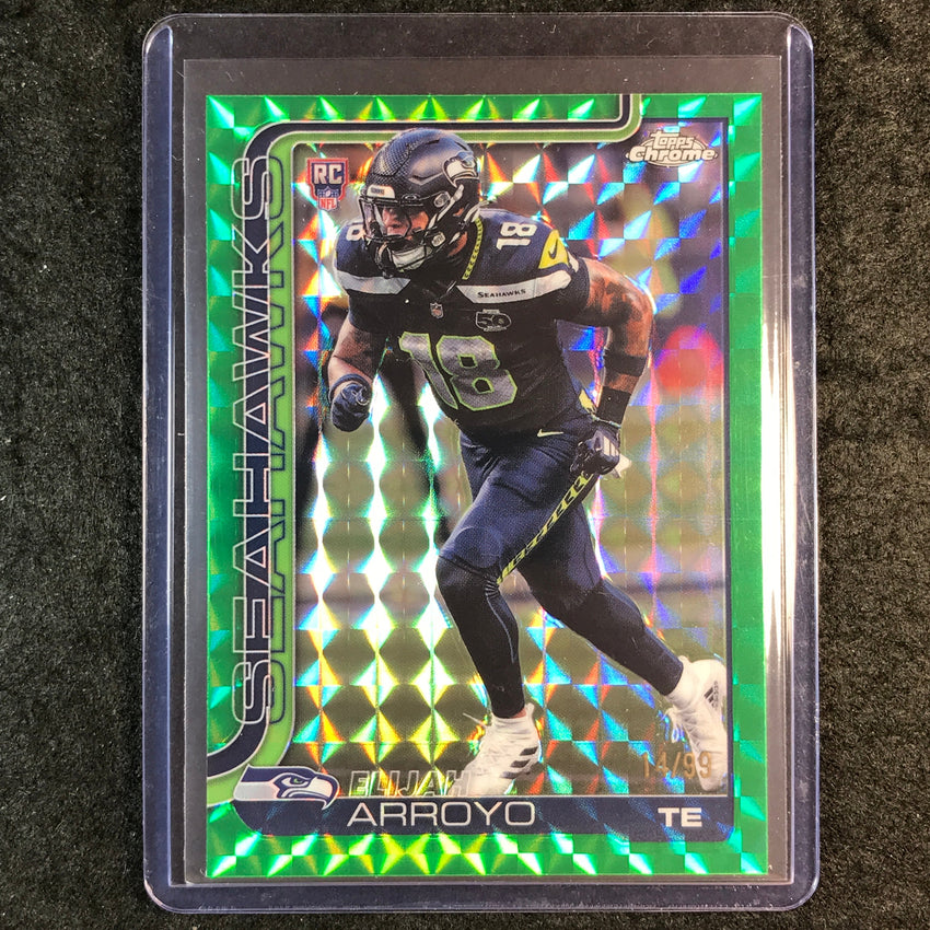 2025 Topps Chrome Football ELIJAH ARROYO Rookie Base Green Geometric 14/99 #396