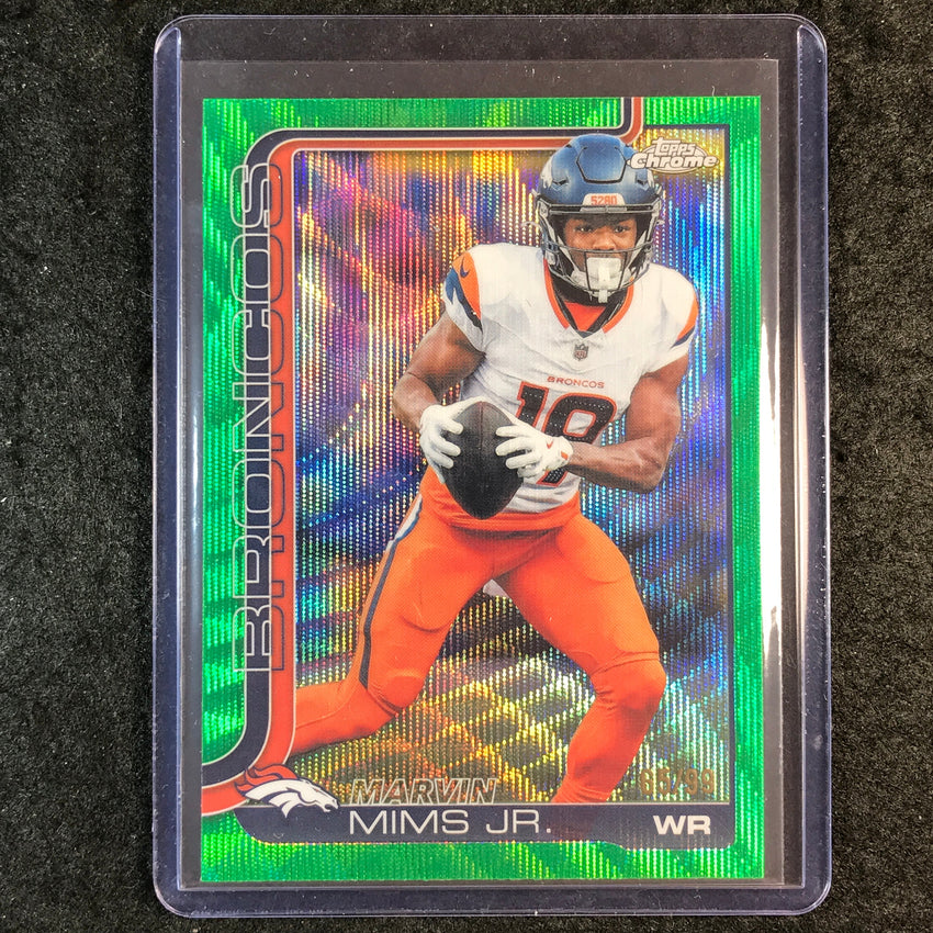 2025 Topps Chrome Football MARVIN MIMS JR. Base Green Wave 65/99 #87