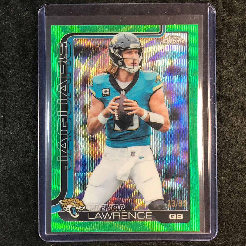 2025 Topps Chrome Football TREVOR LAWRENCE Base Green Wave 33/99 #138
