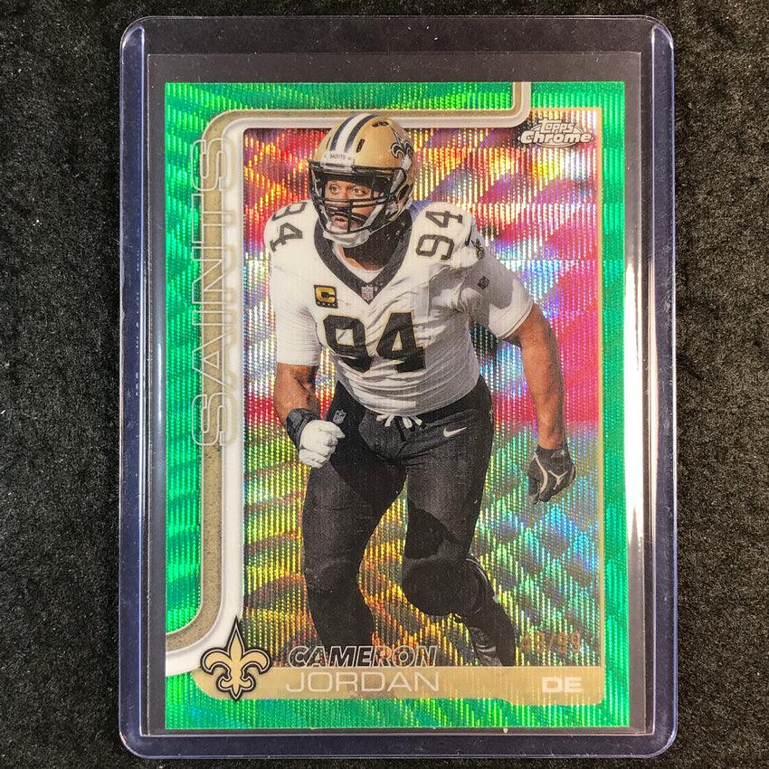 2025 Topps Chrome Football CAMERON JORDAN Base Green Wave 49/99 #221