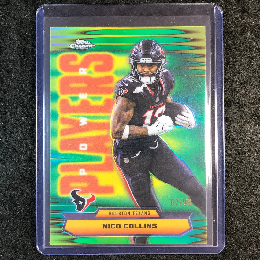 2025 Topps Chrome Football NICO COLLINS Power Players Green 67/99 #30