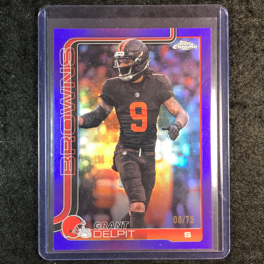 2025 Topps Chrome Football GRANT DELPIT Base Purple 8/75 #66