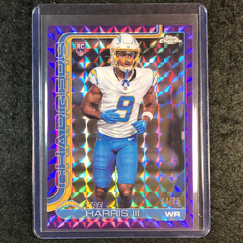 2025 Topps Chrome Football TRE HARRIS III Rookie Purple Geometric 24/75 #338