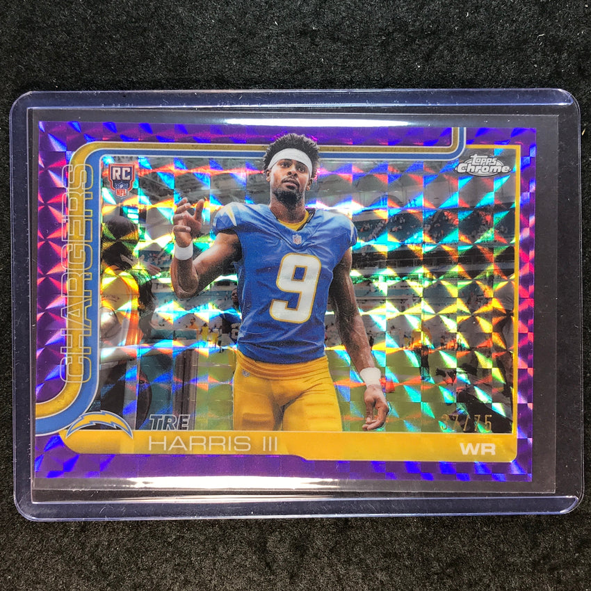 2025 Topps Chrome TRE HARRIS III Rookie Base Variation Purple Geometric 37/75 #338