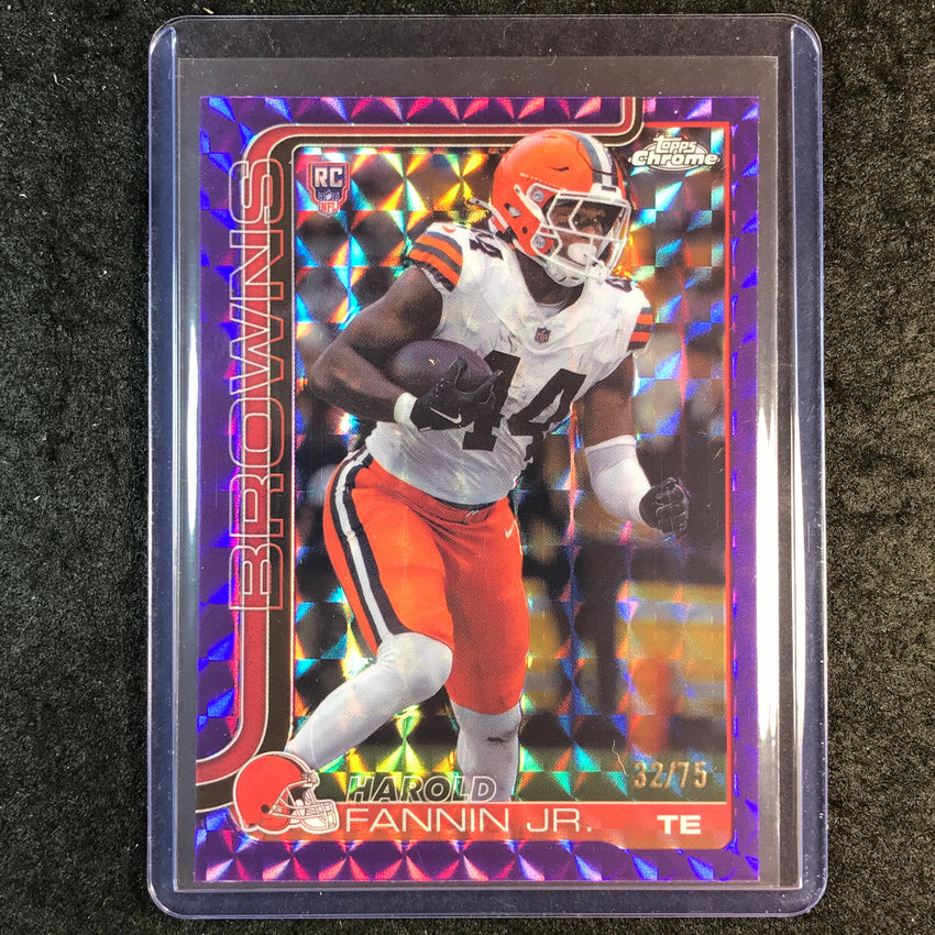 2025 Topps Chrome Football HAROLD FANNIN JR. Rookie Purple Geometric 32/75 #339