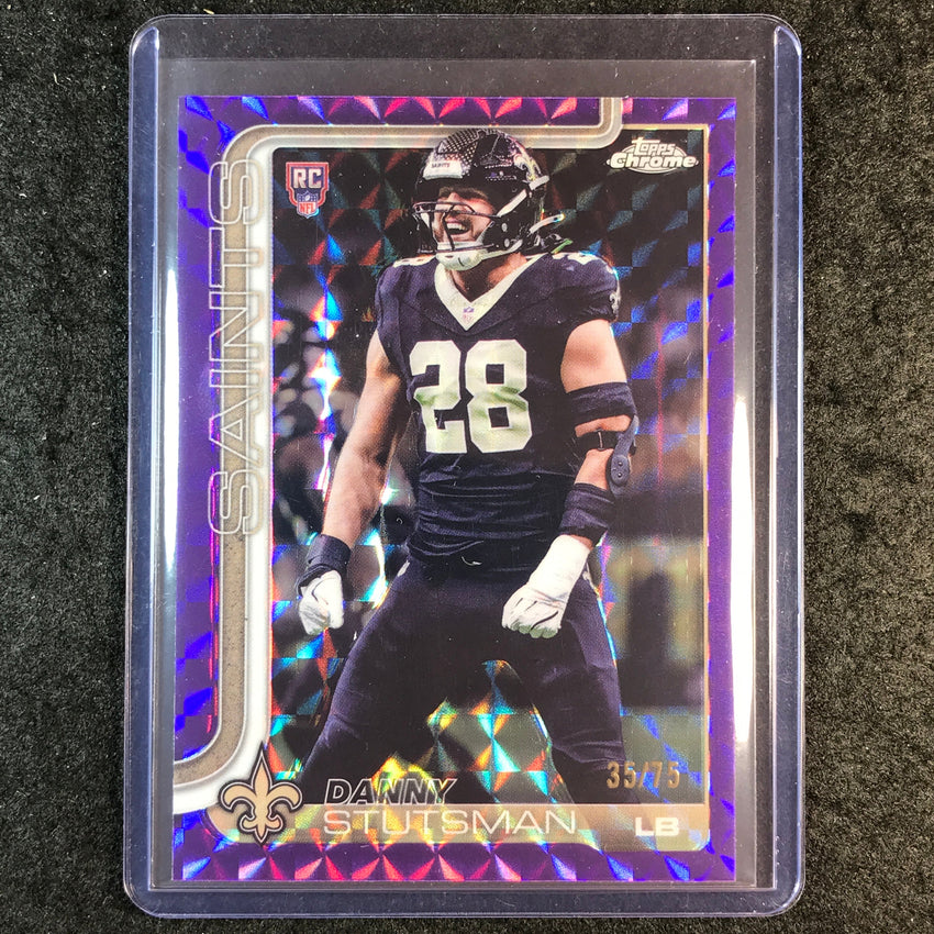 2025 Topps Chrome Football DANNY STUTSMAN Rookie Purple Geometric 35/75 #373