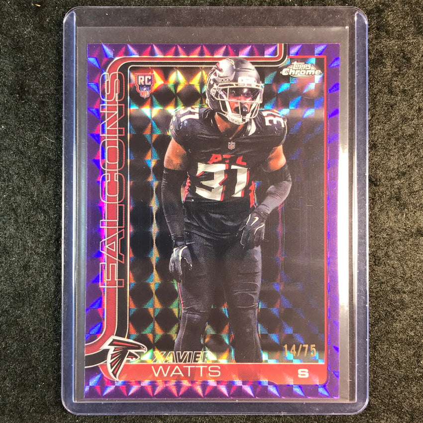 2025 Topps Chrome Football XAVIER WATTS Rookie Base Purple Geometric 14/75 #393