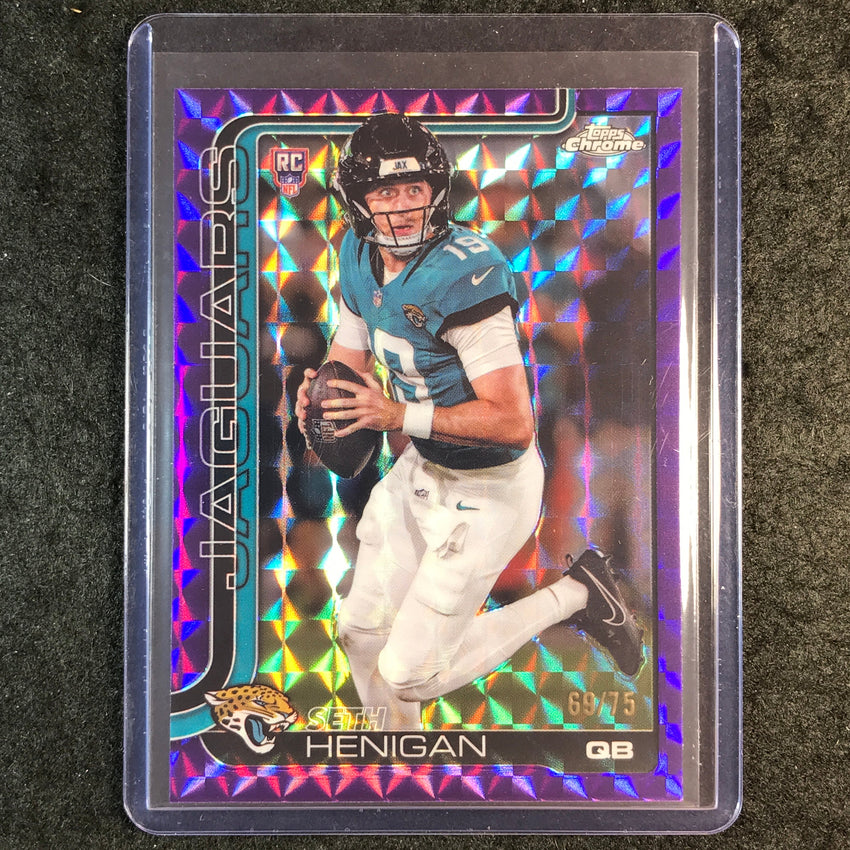 2025 Topps Chrome Football SETH HENIGAN Rookie Base Purple Geometric 69/75 #399