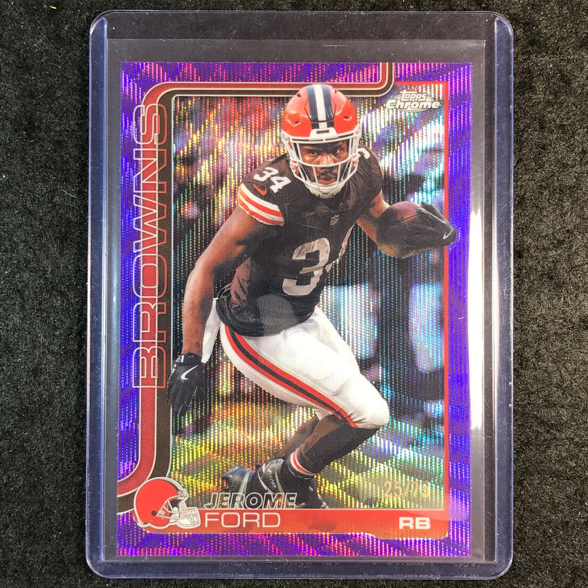 2025 Topps Chrome Football JEROME FORD Base Purple Wave 25/75 #71