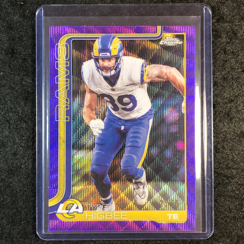 2025 Topps Chrome Football TYLER HIGBEE Base Purple Wave 23/75 #172
