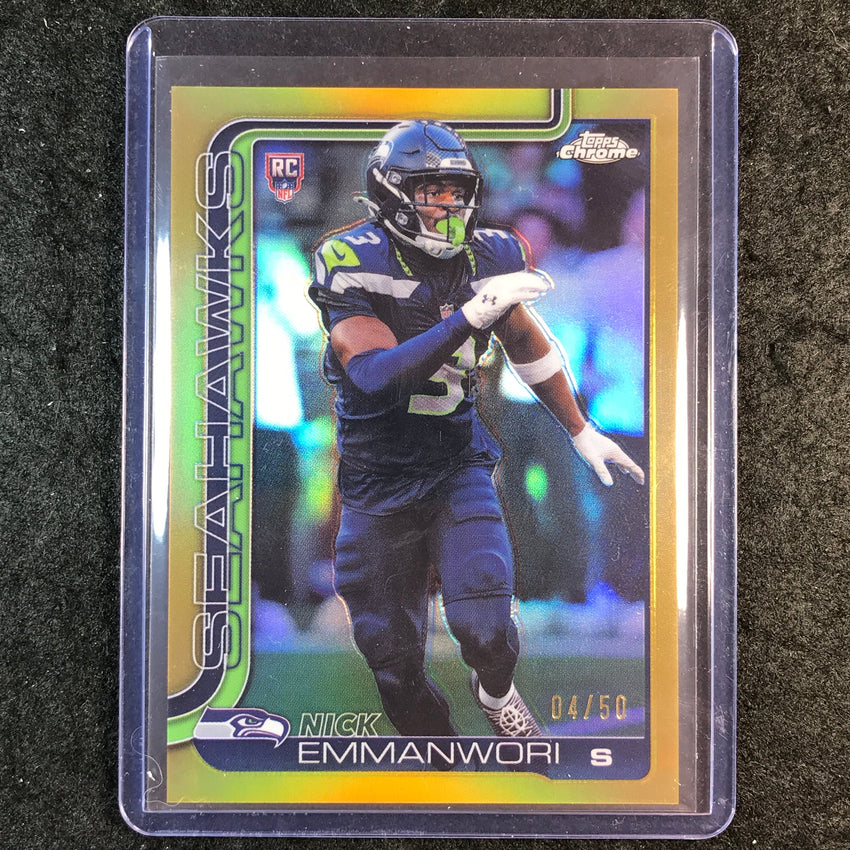 2025 Topps Chrome Football NICK EMMANWORI Rookie Base Gold 4/50 #348