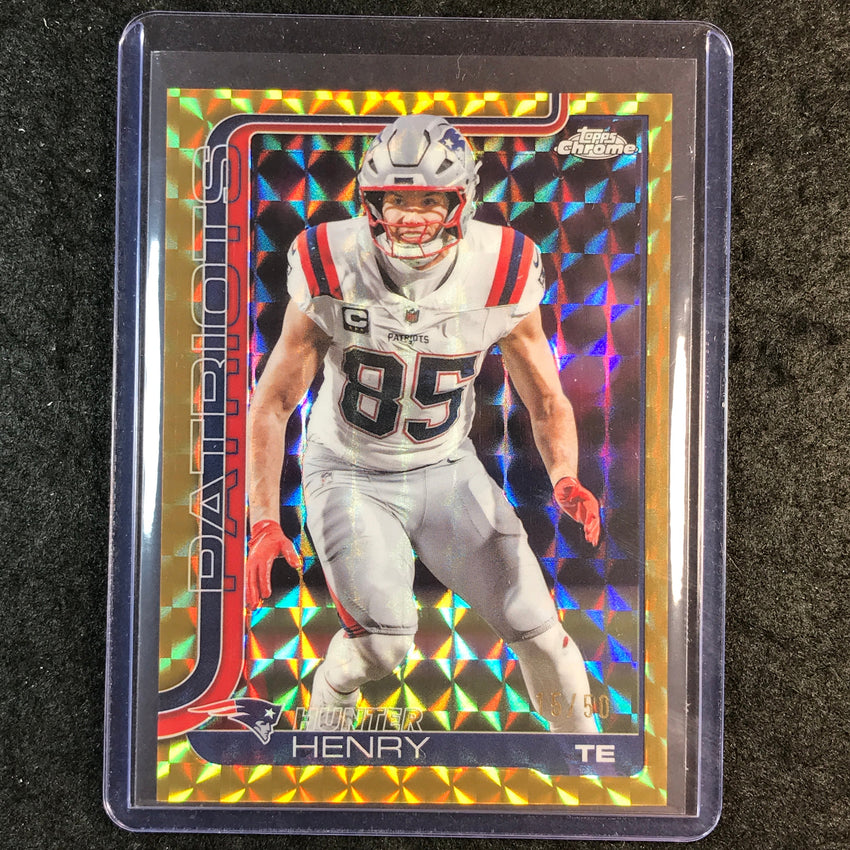 2025 Topps Chrome Football HUNTER HENRY Base Gold Geometric 15/50 #209