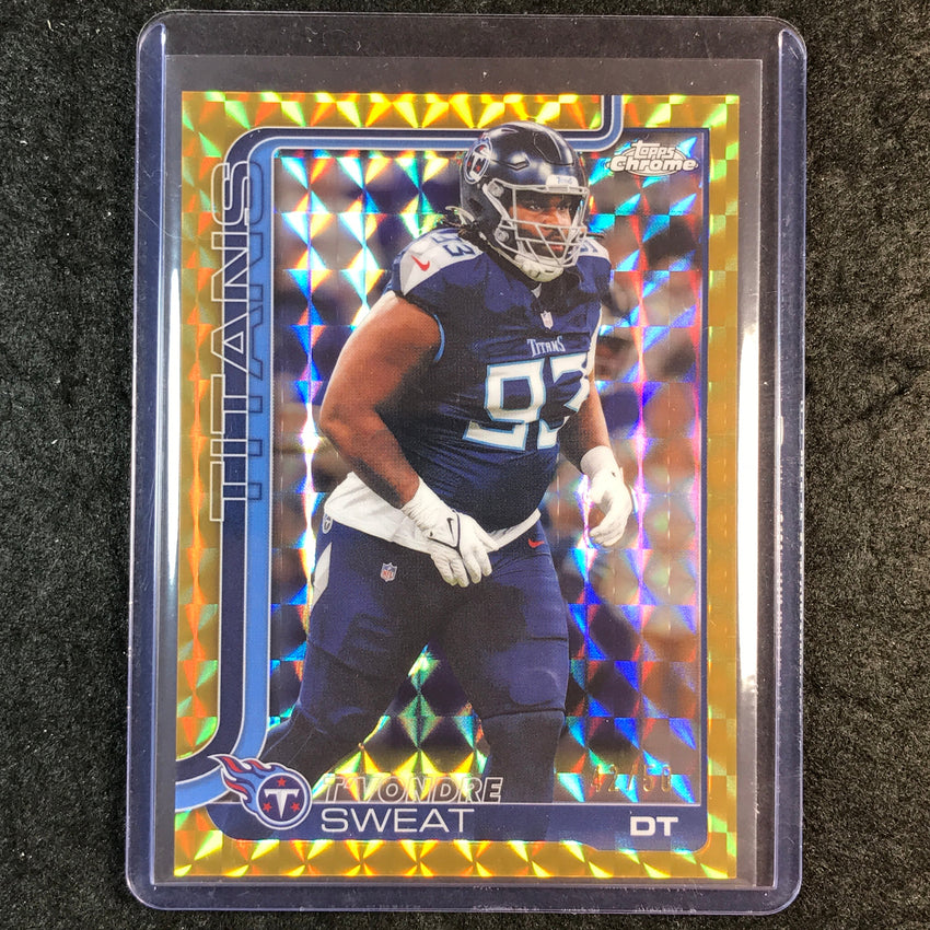 2025 Topps Chrome Football T'VONDRE SWEAT Base Gold Geometric 42/50 #292