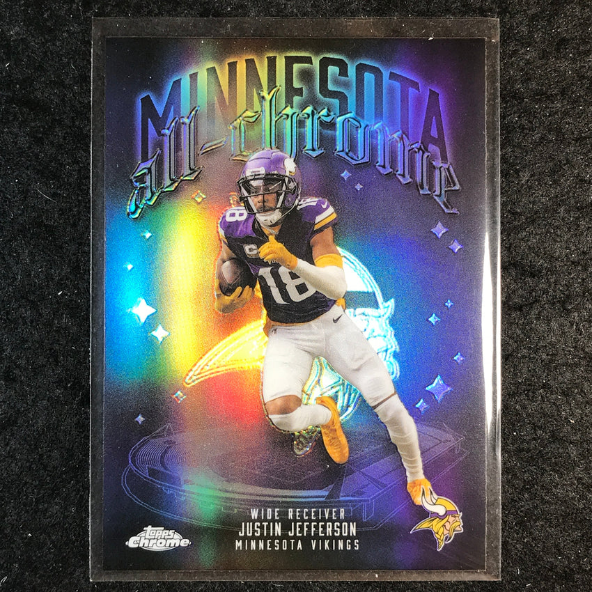 2025 Topps Chrome Football JUSTIN JEFFERSON All Chrome Team Refractor #6