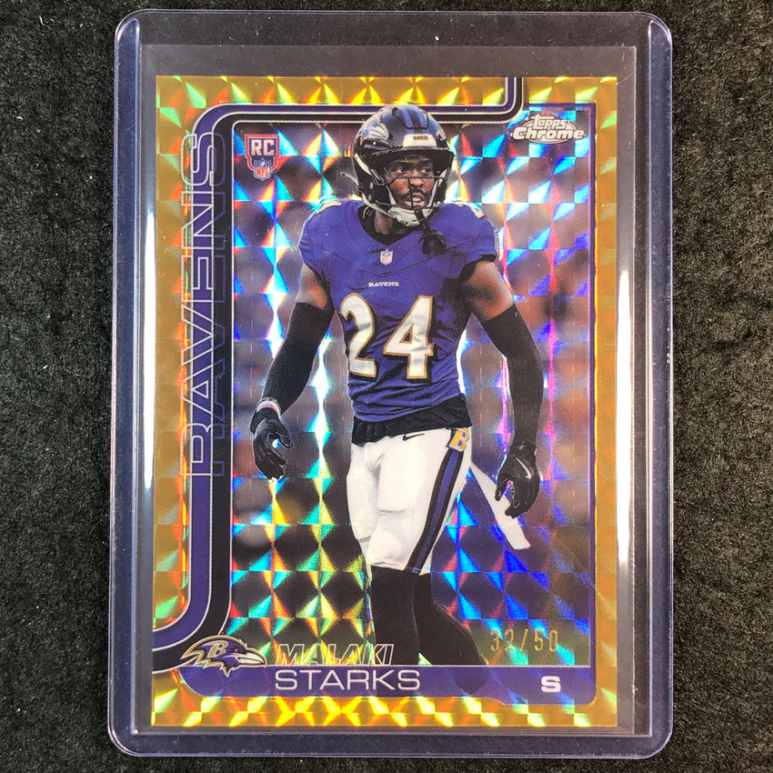 2025 Topps Chrome Football MALAKI STARKS Rookie Base Gold Geometric 32/50 #347