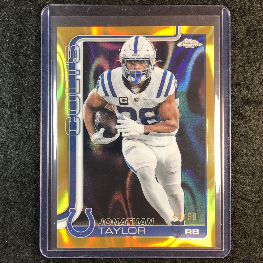 2025 Topps Chrome Football JONATHAN TAYLOR Base Gold Lava 49/50 #130