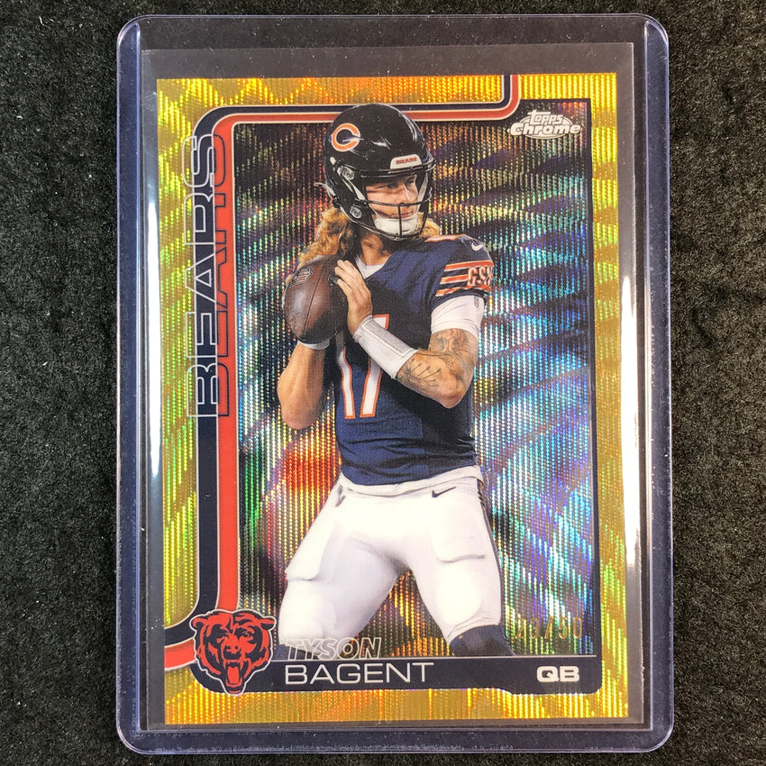 2025 Topps Chrome Football TYSON BAGENT Base Gold Wave 23/50 #54