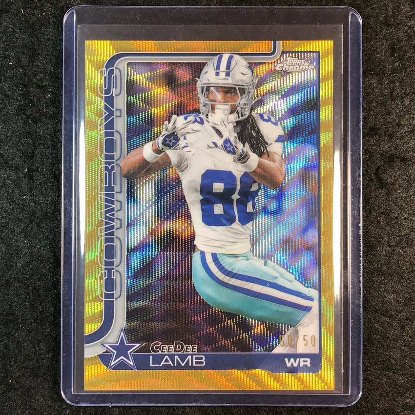 2025 Topps Chrome Football CEEDEE LAMB Base Gold Wave 50/50 #76