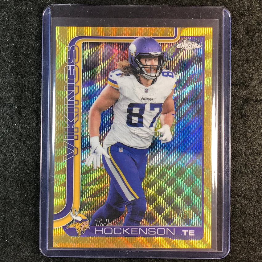 2025 Topps Chrome Football T.J. HOCKENSON Base Gold Wave 24/50 #200