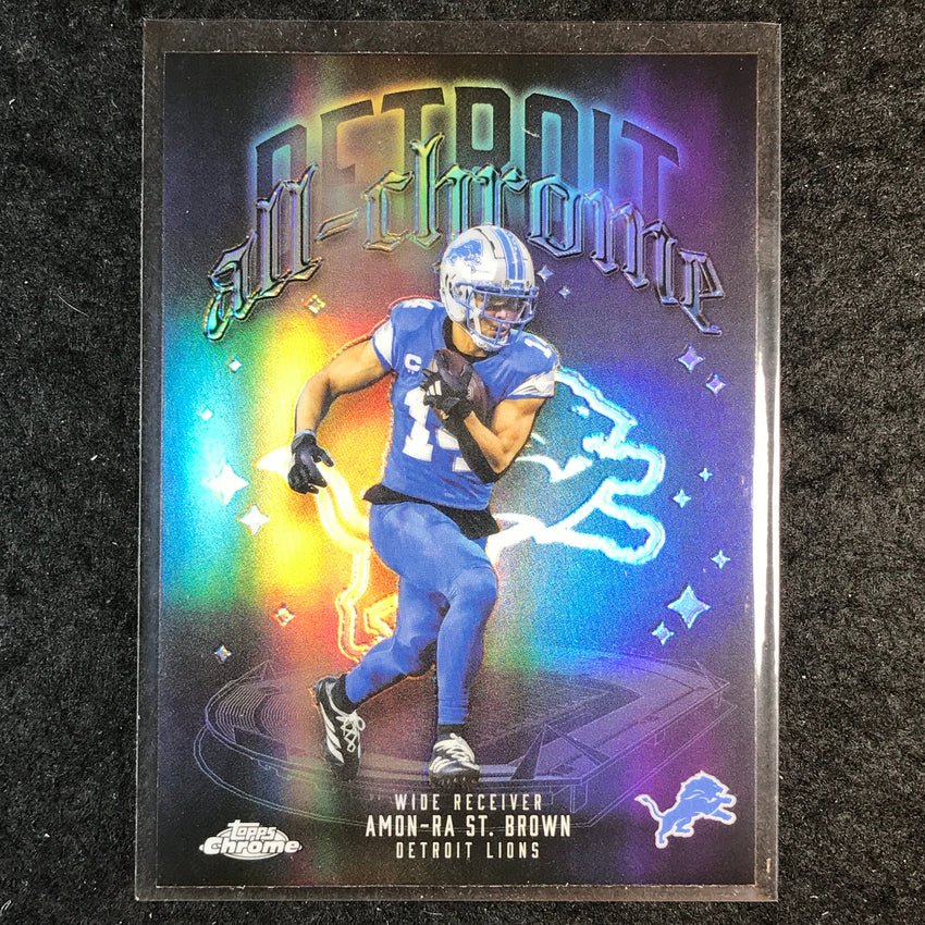 2025 Topps Chrome Football AMON-RA ST. BROWN All Chrome Team Refractor #7