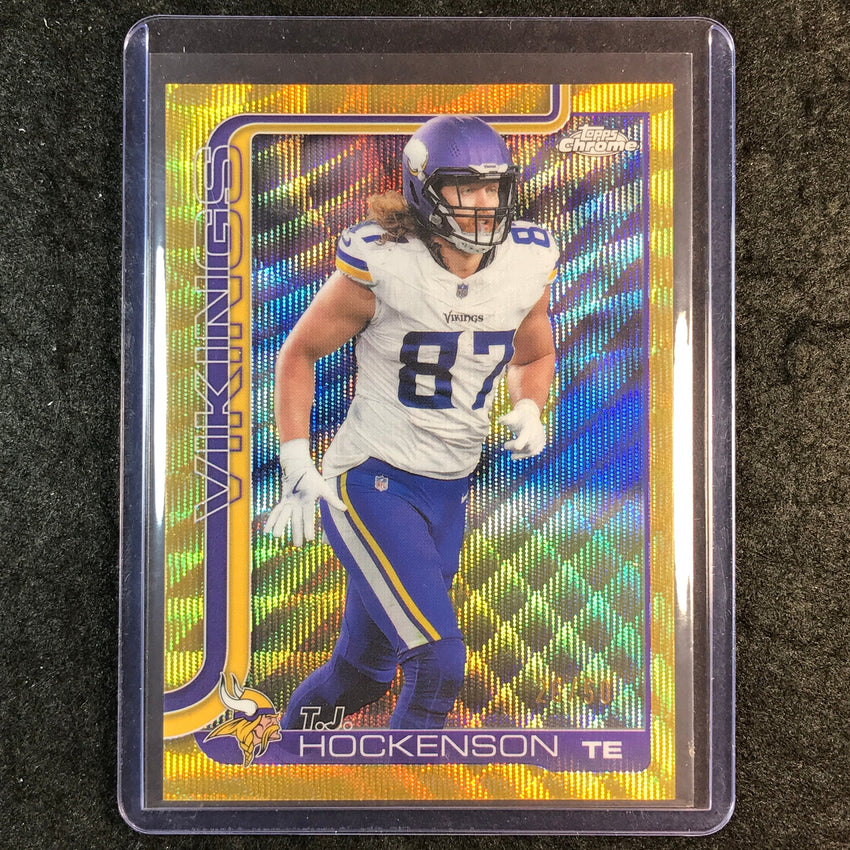 2025 Topps Chrome Football T.J. HOCKENSON Base Gold Wave 26/50 #200