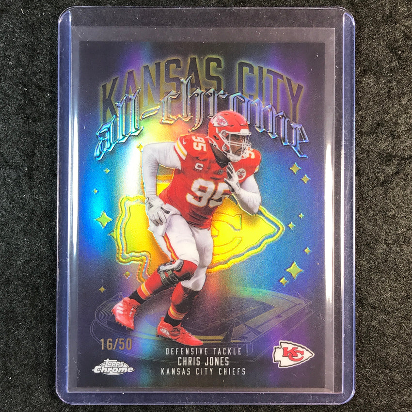 2025 Topps Chrome Football CHRIS JONES All Chrome Team Gold 16/50 #17