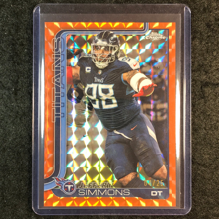 2025 Topps Chrome Football JEFFERY SIMMONS Base Orange Geometric 4/25 #289
