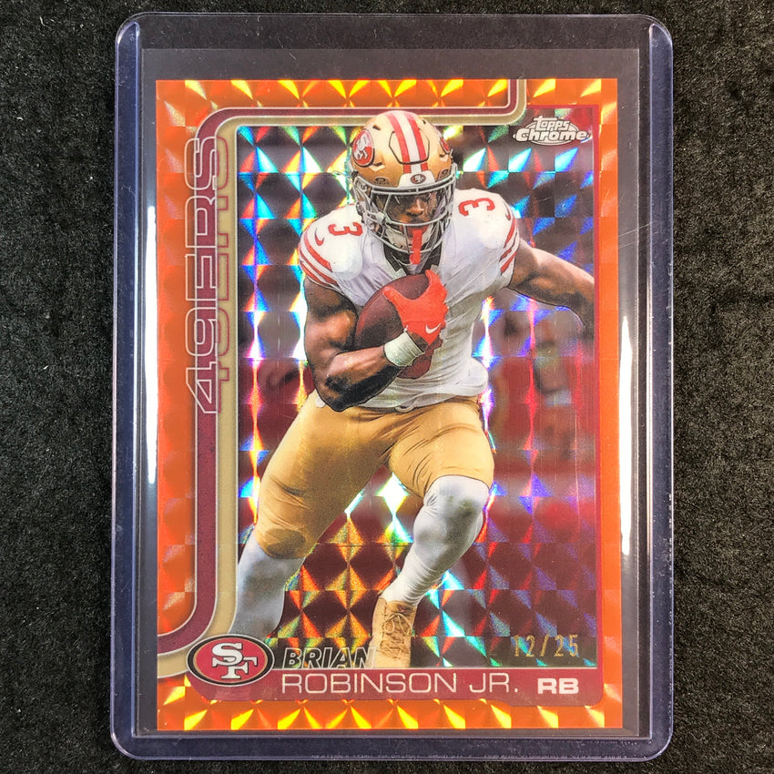 2025 Topps Chrome Football BRIAN ROBINSON JR. Base Orange Geometric 12/25 #296