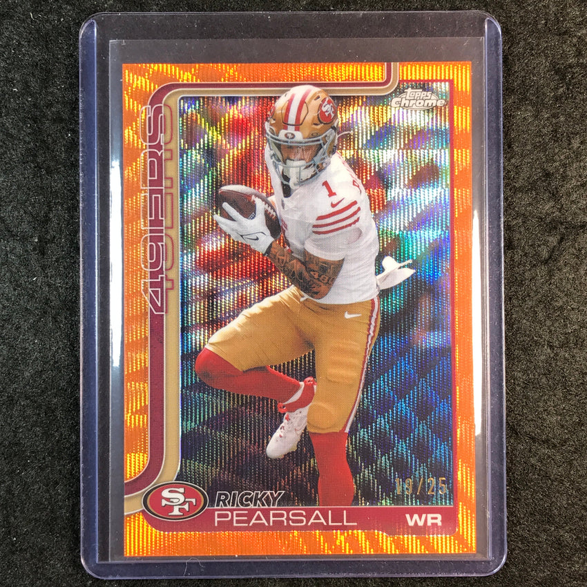 2025 Topps Chrome Football RICKY PEARSALL Base Orange Wave 19/25 #261