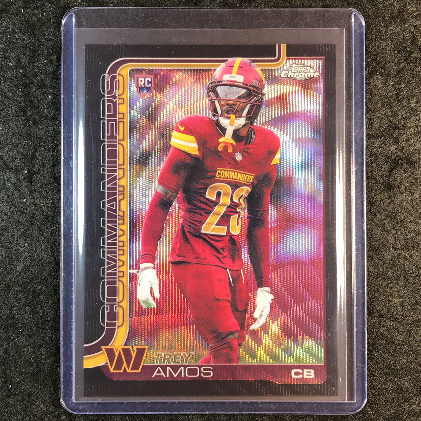 2025 Topps Chrome Football TREY AMOS Rookie Base Black Wave 9/10 #371