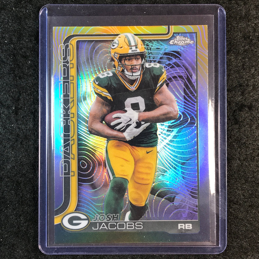 2025 Topps Chrome Football JOSH JACOBS Base Etch Variation SP #110