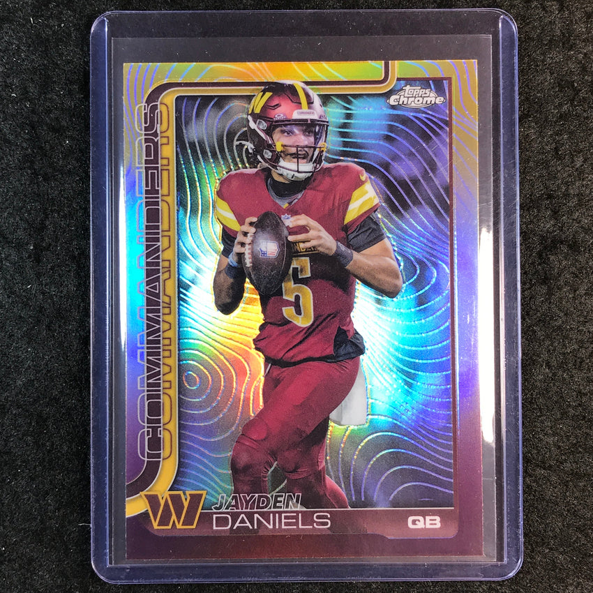 2025 Topps Chrome Football JAYDEN DANIELS Base Etch Variation SP #295