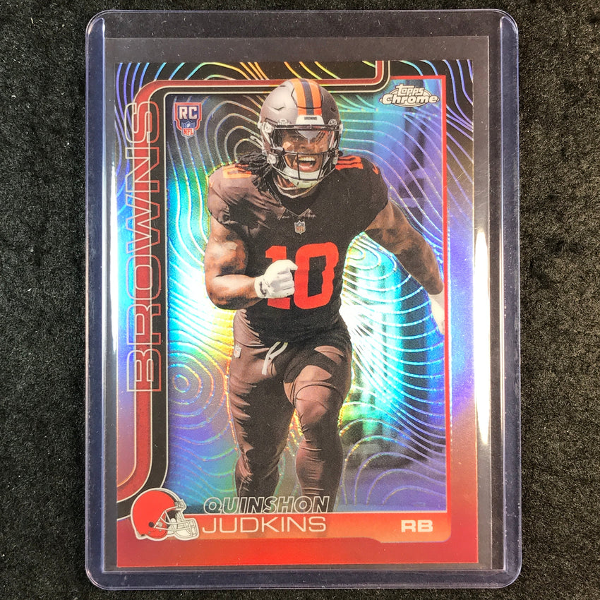 2025 Topps Chrome Football QUINSHON JUDKINS Rookie Base Etch Variation SP #325