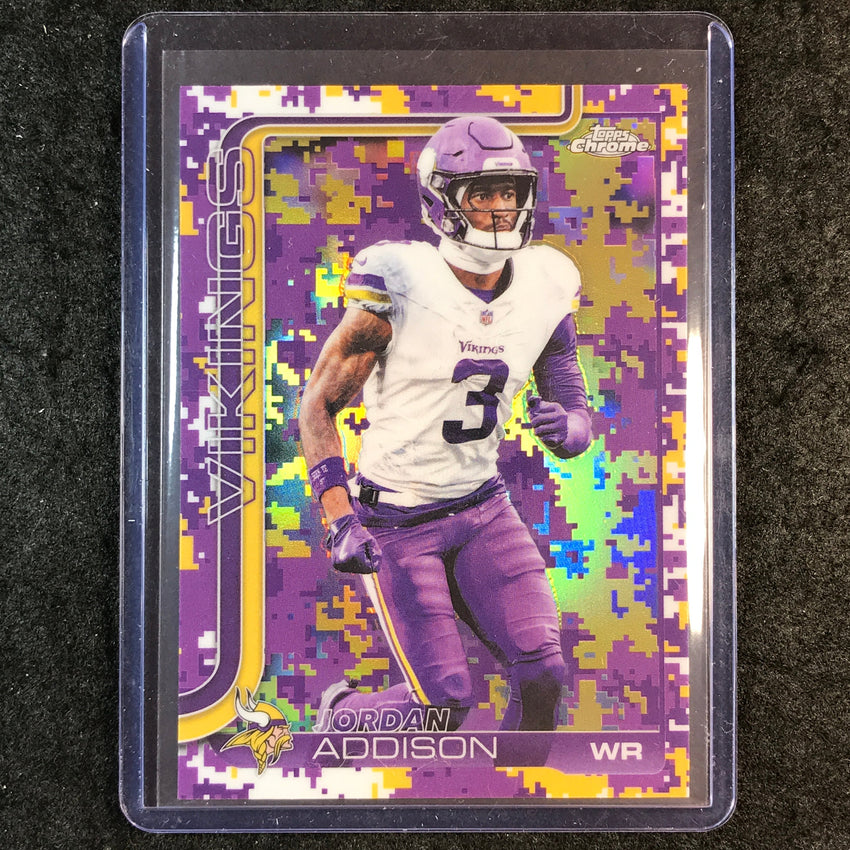 2025 Topps Chrome Football JORDAN ADDISON Team Camo SSP #202
