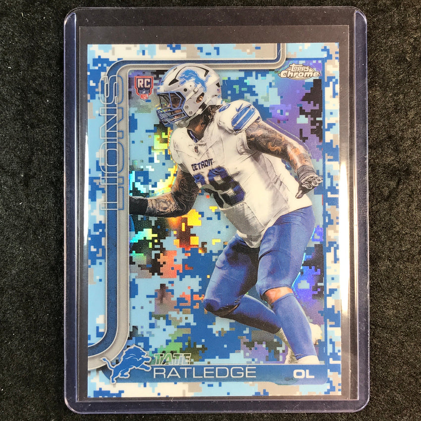 2025 Topps Chrome Football TATE RATLEDGE Rookie Team Camo SSP #383