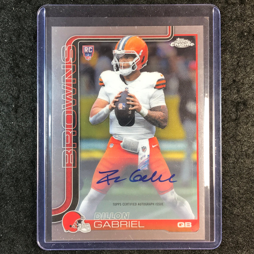 2025 Topps Chrome Football DILLON GABRIEL Chrome Rookie Auto Base #BA-DGA
