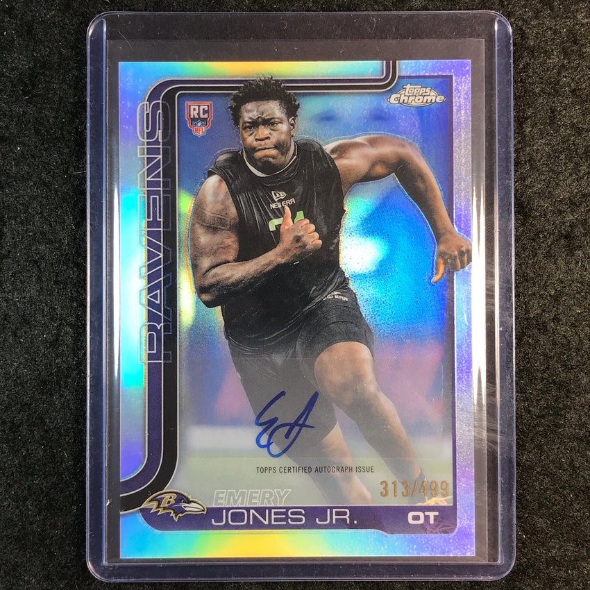 2025 Topps Chrome Football EMERY JONES JR. Chrome Rookie Auto Refractor 313/499