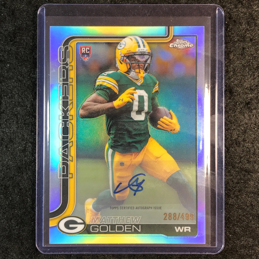 2025 Topps Chrome Football MATTHEW GOLDEN Chrome Rookie Auto Refractor 288/499