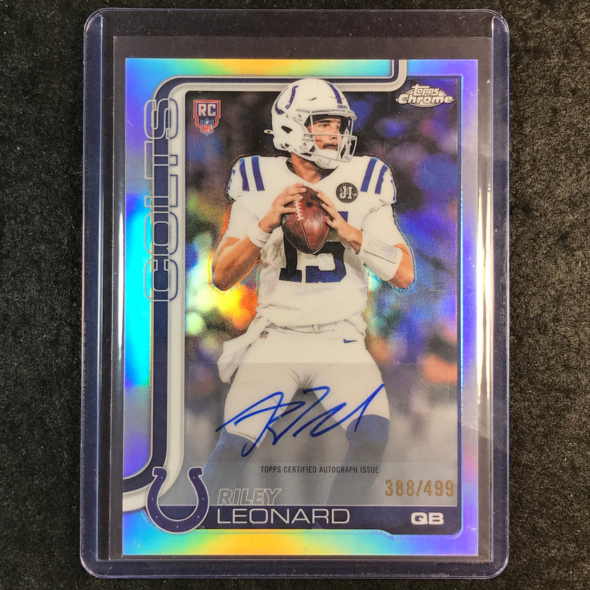 2025 Topps Chrome Football RILEY LEONARD Chrome Rookie Auto Refractor 288/499