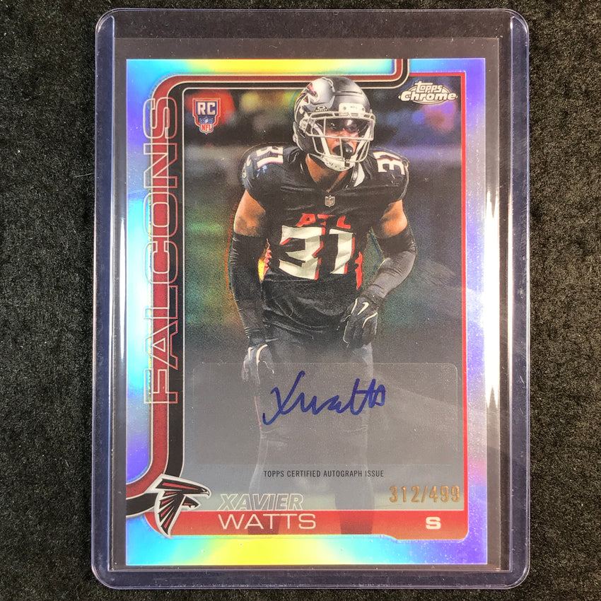 2025 Topps Chrome Football XAVIER WATTS Chrome Rookie Auto Refractor 312/499
