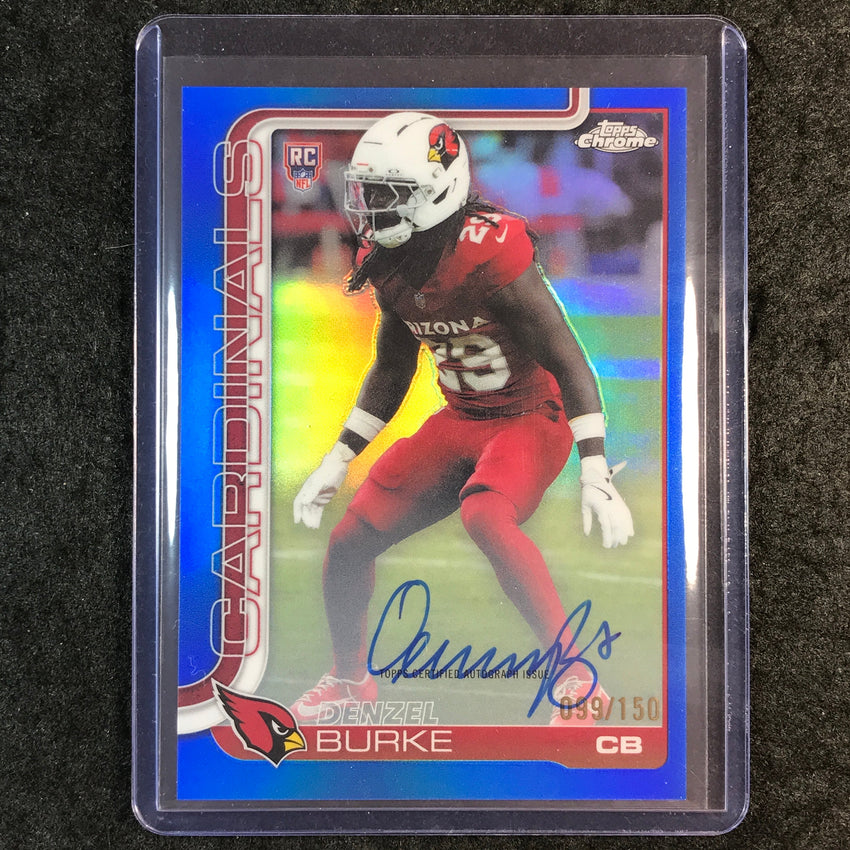 2025 Topps Chrome Football DENZEL BURKE Chrome Rookie Auto Blue 99/150