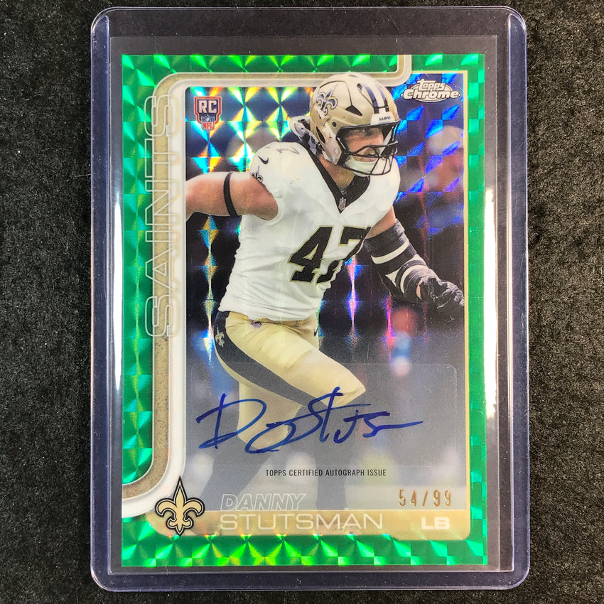 2025 Topps Chrome DANNY STUTSMAN Chrome Rookie Auto Green Geometric 54/99