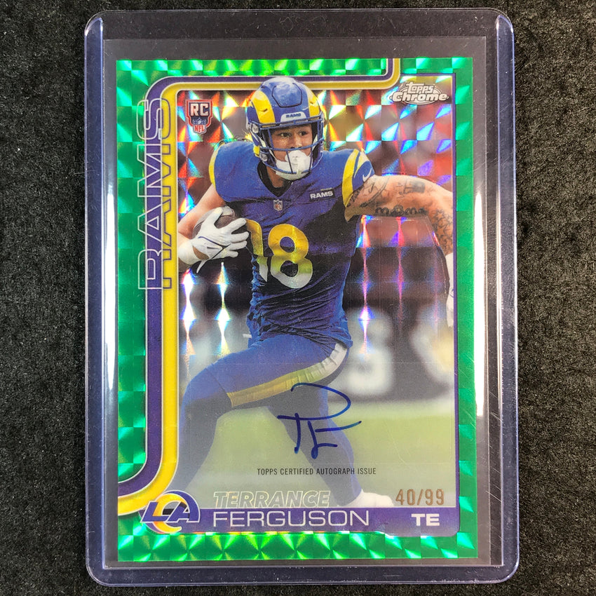 2025 Topps Chrome TERRANCE FERGUSON Chrome Rookie Auto Green Geometric 40/99