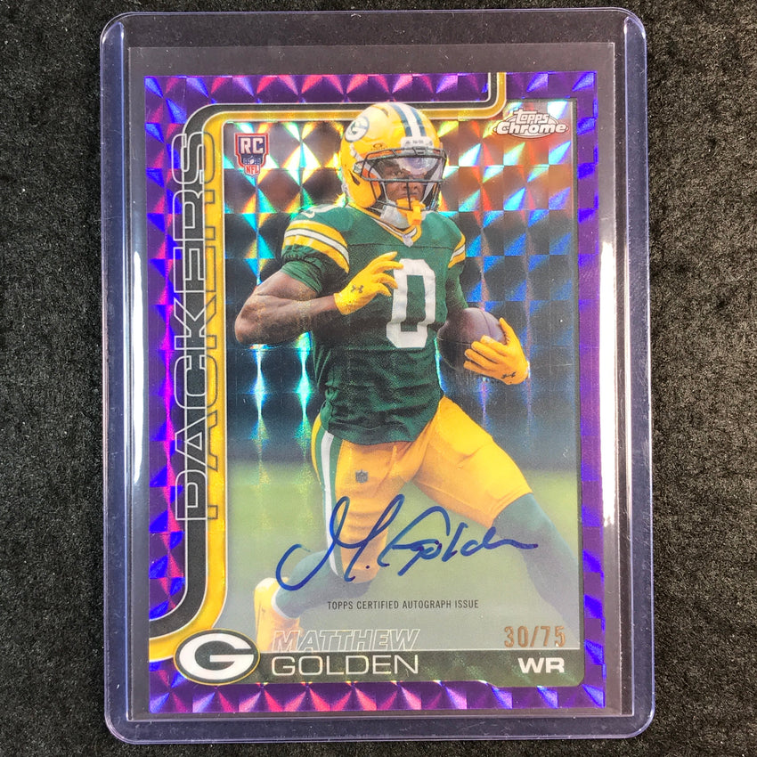 2025 Topps Chrome MATTHEW GOLDEN Chrome Rookie Auto Purple Geometric 30/75