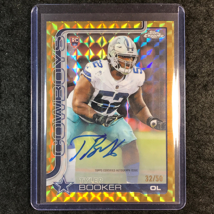 2025 Topps Chrome Football TYLER BOOKER Chrome Rookie Auto Gold Geometric 32/50