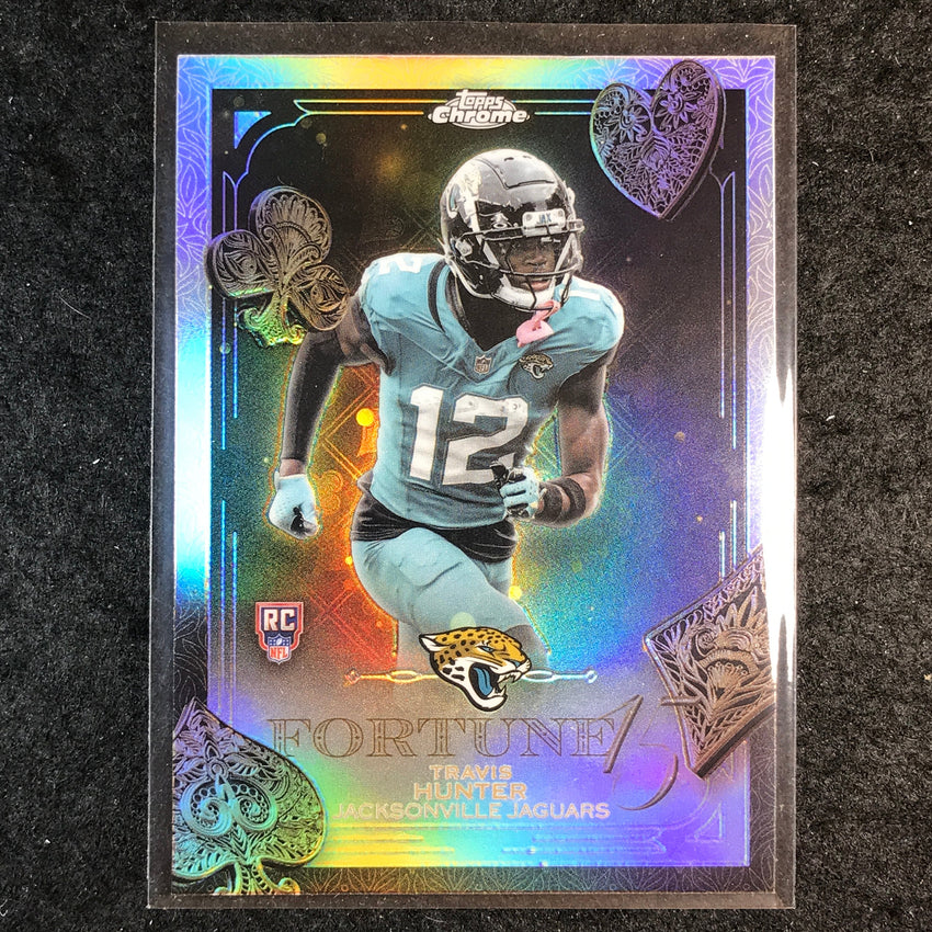 2025 Topps Chrome Football TRAVIS HUNTER Fortune 15 Rookie Refractor #20