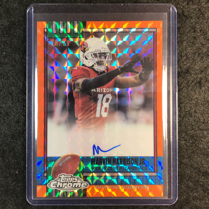 2025 Topps Chrome MARVIN HARRISON JR. 1990 Topps Auto Orange Geometric 16/25
