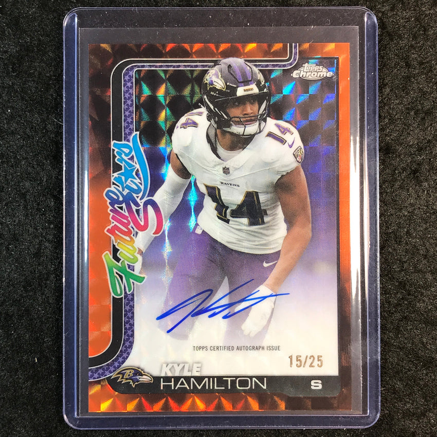 2025 Topps Chrome KYLE HAMILTON Future Stars Auto Orange Geometric 15/25