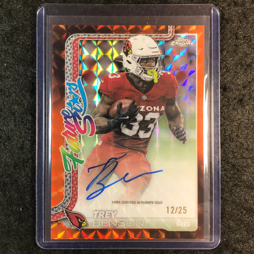 2025 Topps Chrome Football TREY BENSON Future Stars Auto Orange Geometric 12/25